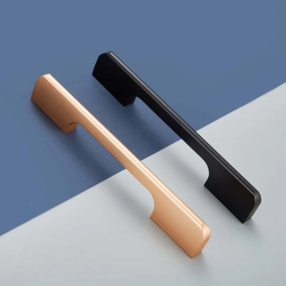 Solid Aluminum Alloy Modern Black Long Cabinet and Drawer Handles