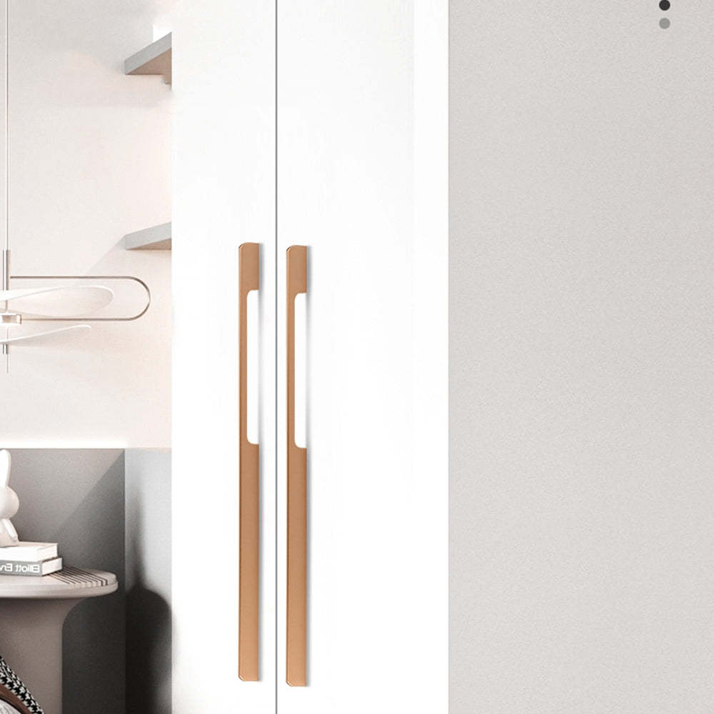 Solid Aluminum Alloy Modern Black Long Cabinet and Drawer Handles