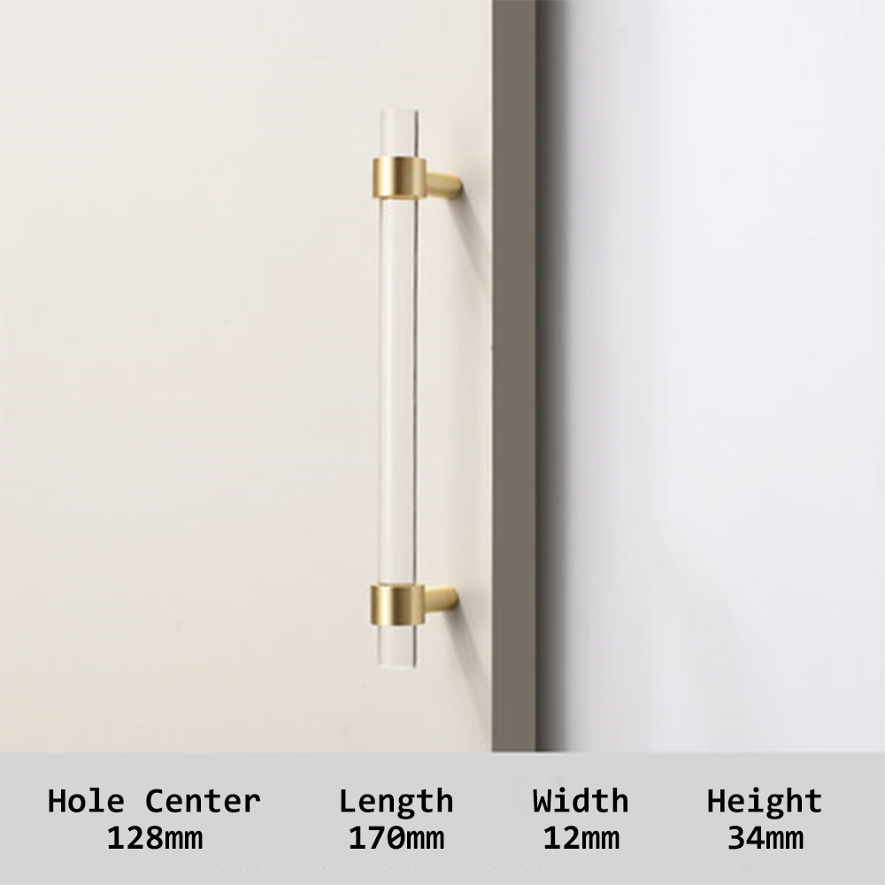 Clear Acrylic Cabinet Pulls Crystal Drawer Knob Pull Dresser Handles -Homdiy