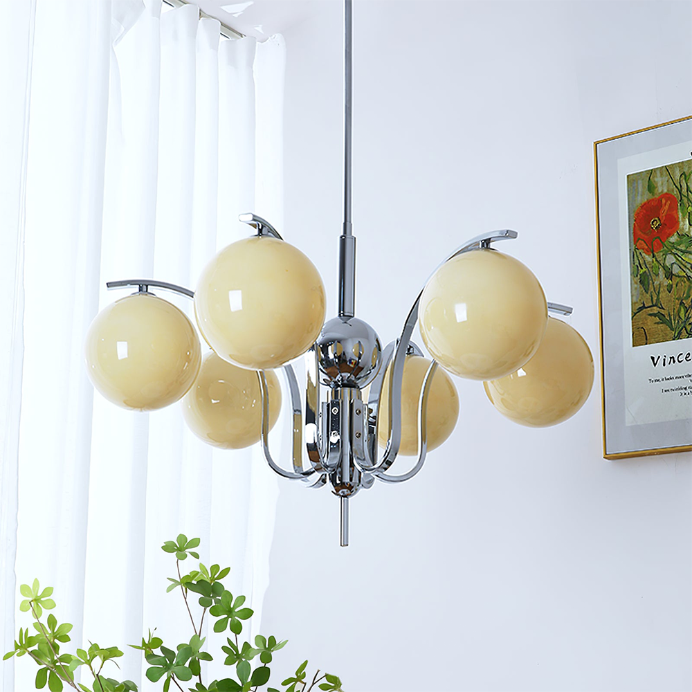 Vintage Bauhaus Glass Chandelier -Homdiy