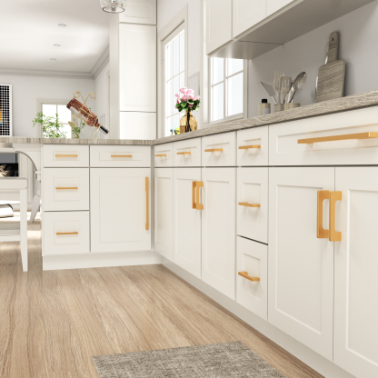 Solid Aluminum Alloy Modern Slimline Gold Cabinet and Drawer Handles