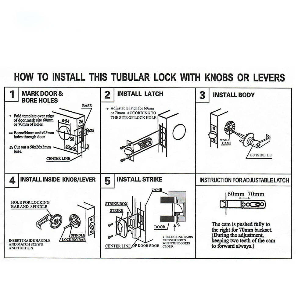 Privacy Door Lever Locking Door Handle Set for Bedroom & Bathroom Doors -Homdiy
