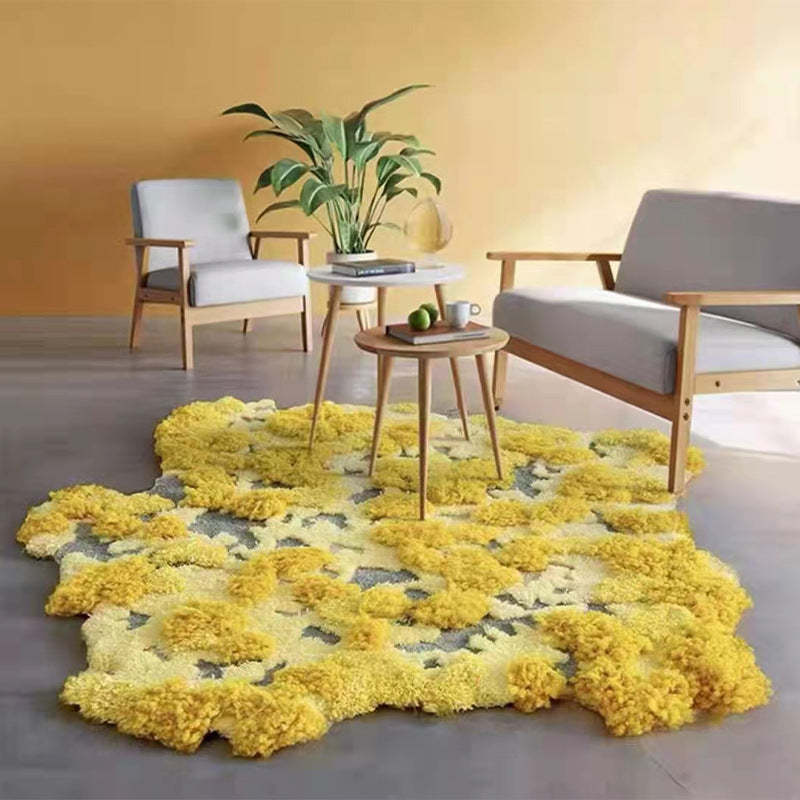 Handmade 3D Round Carpet Moss Forest Wool Area Rug -Homdiy