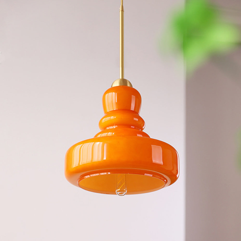 Homdiy Pendant Light Vintage Bauhaus Gourd Glass Pendant Light