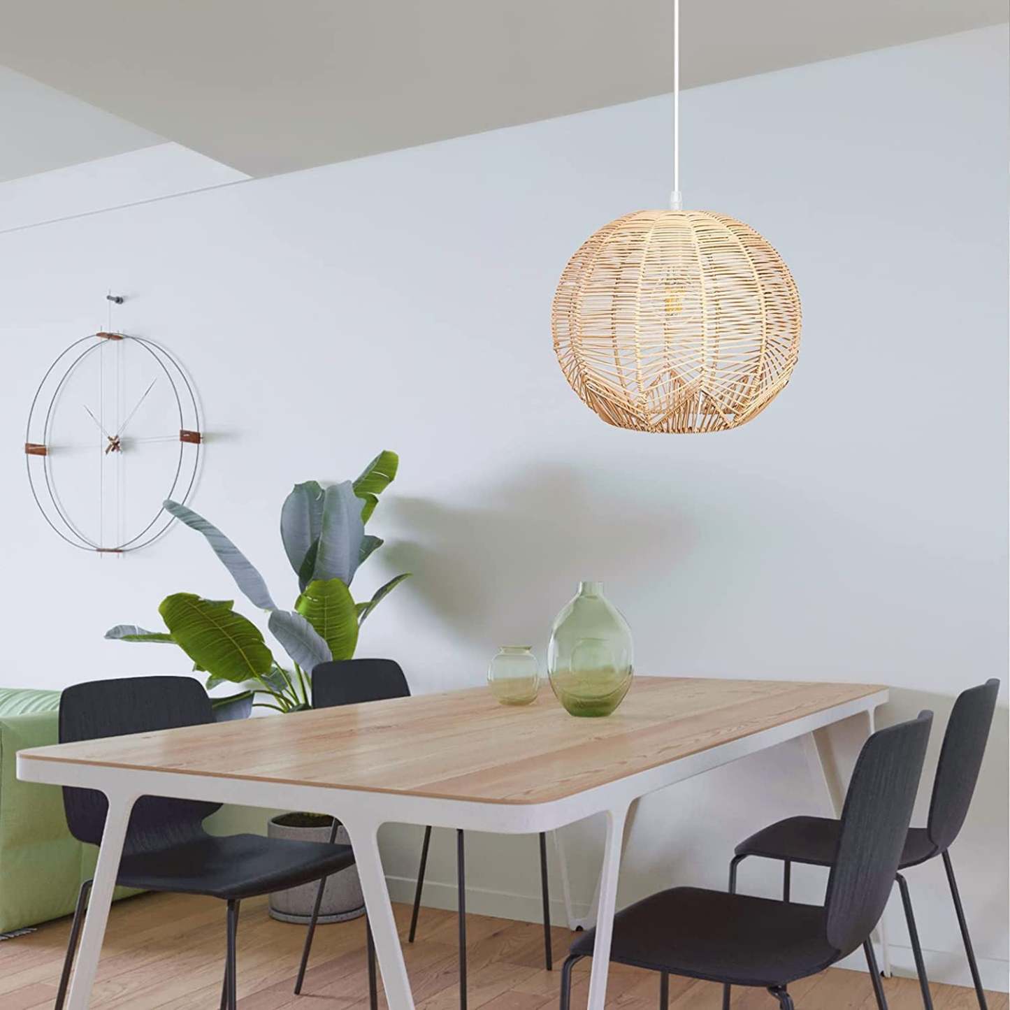 Global Rattan Hanging Ceiling Light Kitchen Island Pendant Lampshade -Homdiy