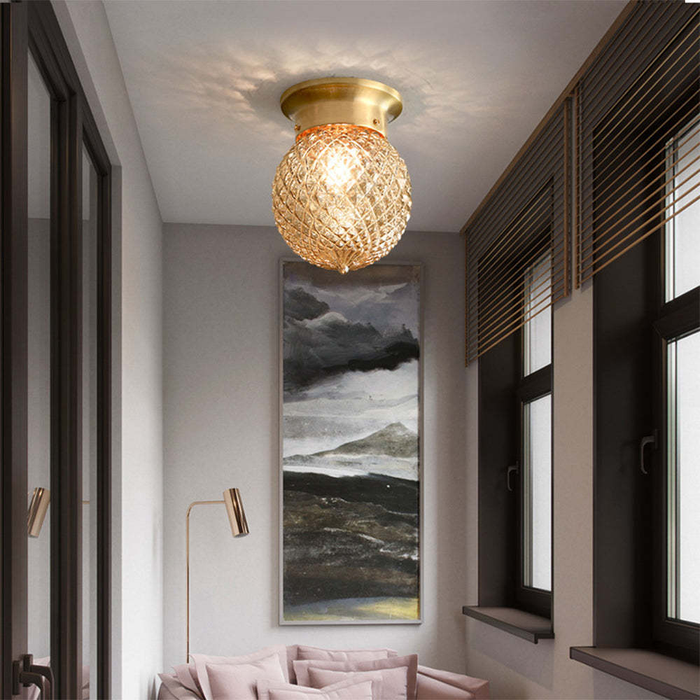 Small Glass Ceiling Light Fixture for Corridor -Homdiy