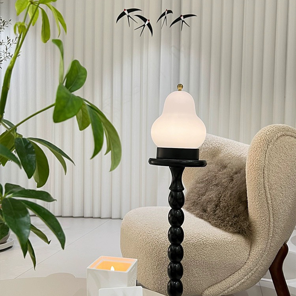 French Cream Pear Table Lamp Touch Portable Table Light -Homdiy