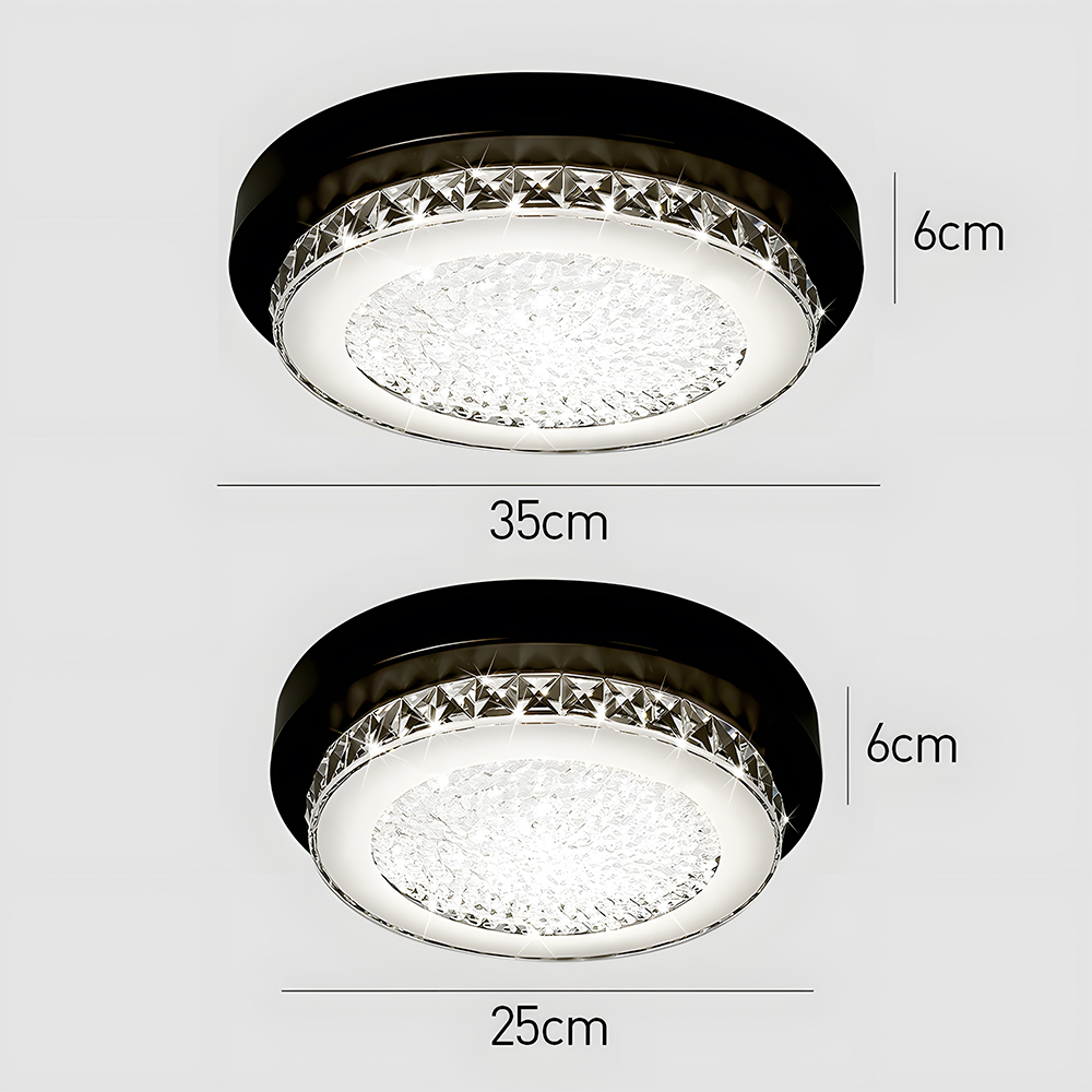 American Black Flush Mount Crystal Ceiling Light For Bedroom-18