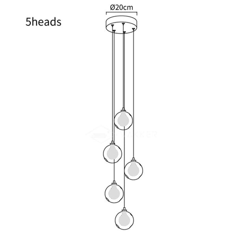 Multi-heads Glass Globe Cluster Pendant Light -Homdiy