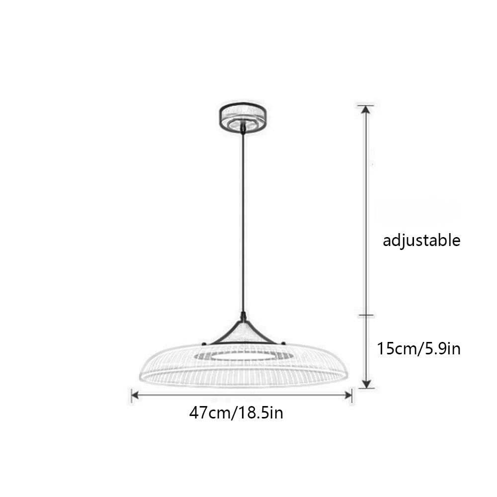 Round Acrylic LED Gold & Black Pendant Light -Homdiy