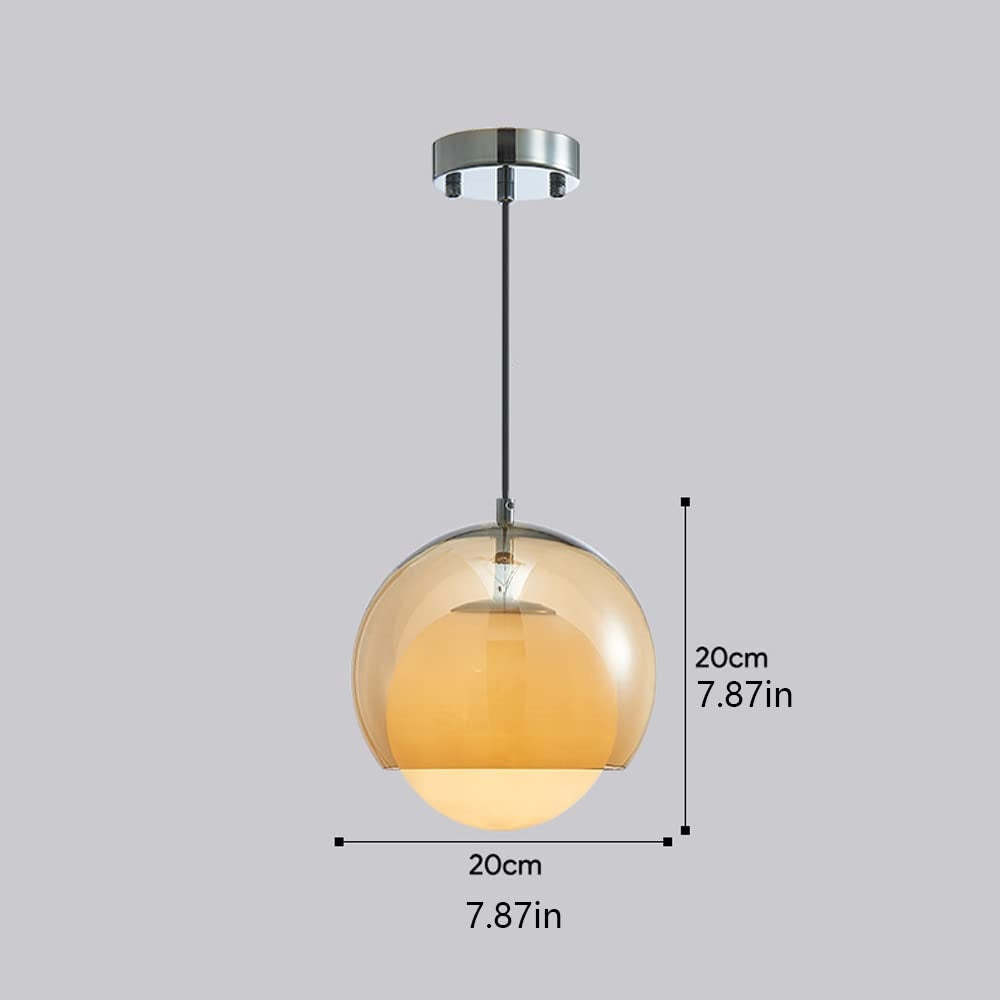 Medieval Retro Orange Bauhaus Decoration Glass Pendant Light -Homdiy
