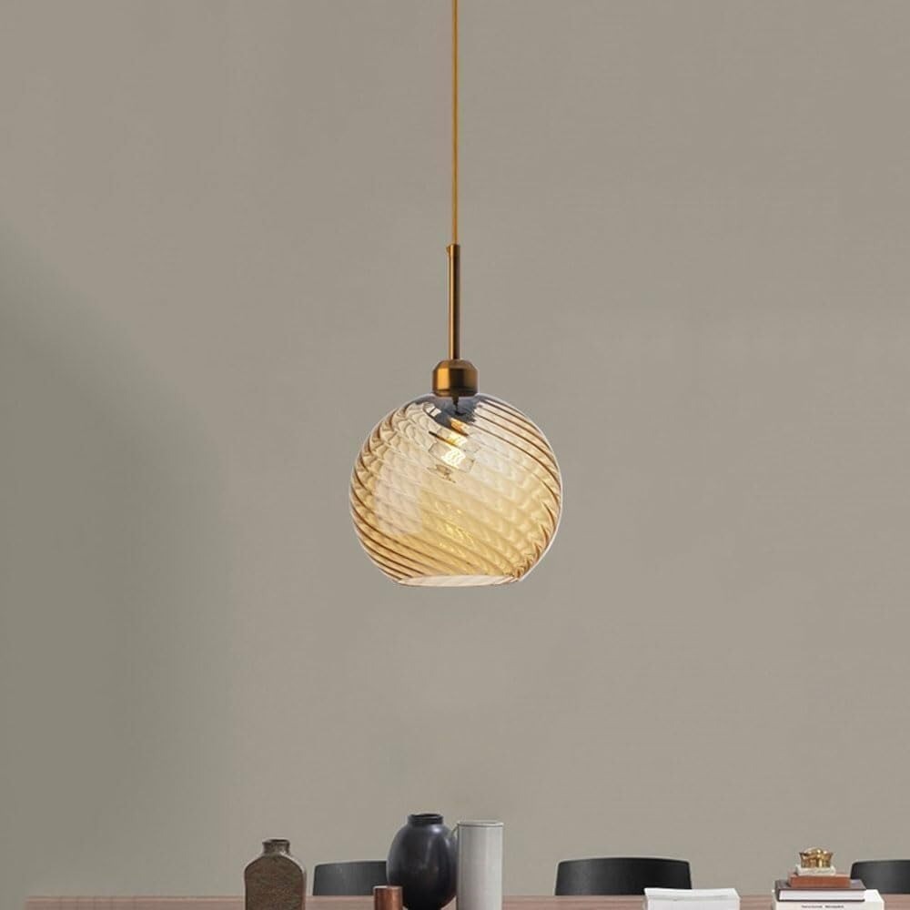 Ripple Glass Simple Dining Room Pendant Light