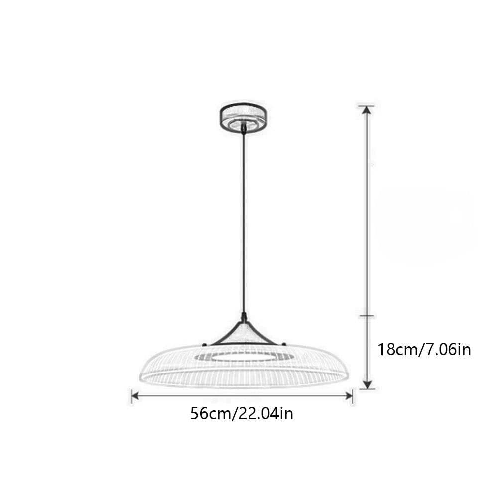 Round Acrylic LED Gold & Black Pendant Light -Homdiy