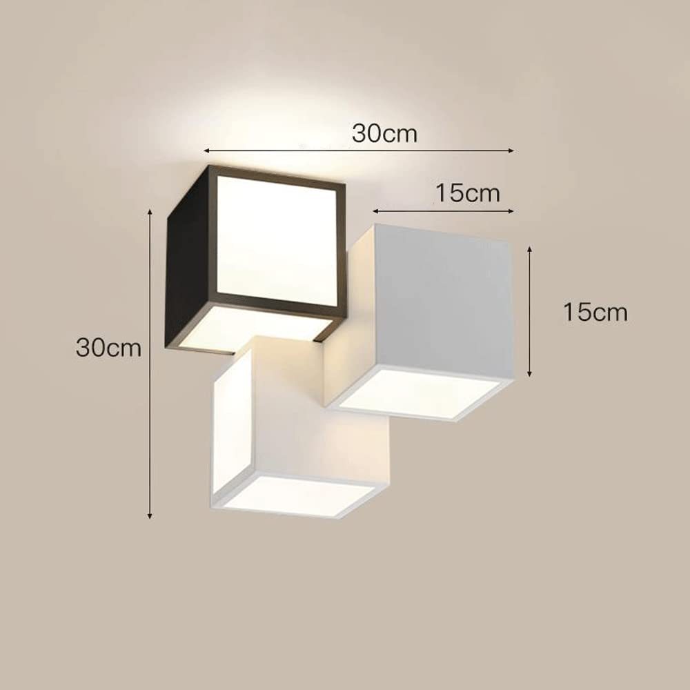 White & Black Square LED Ceiling Lamp -Homdiy