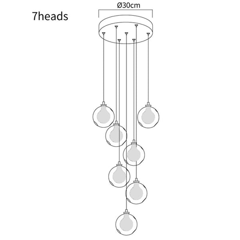 Multi-heads Glass Globe Cluster Pendant Light -Homdiy