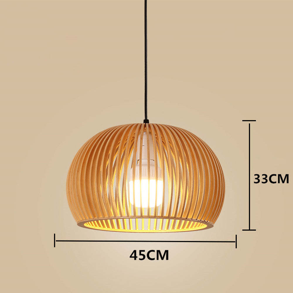 Rattan Pumpinkin Shape Creative Designer Pendant Light -Homdiy