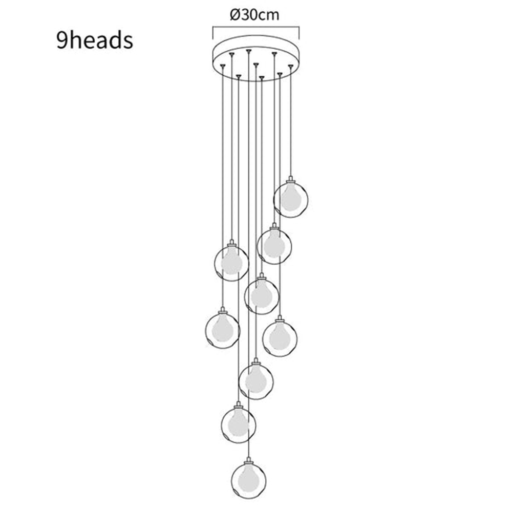 Multi-heads Glass Globe Cluster Pendant Light -Homdiy