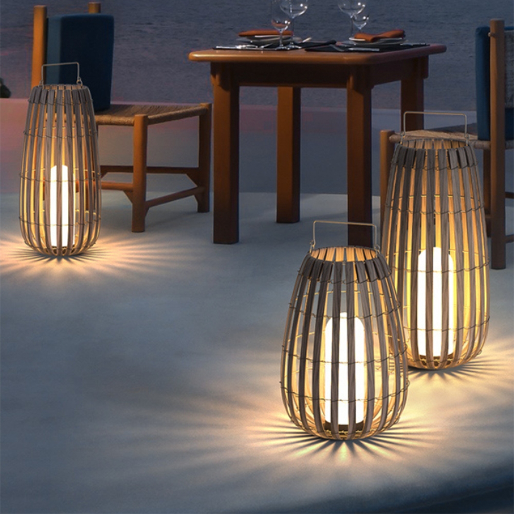 Outdoor Rattan Villa Garden Lawn Light Balcony Floor Lamp -Homdiy