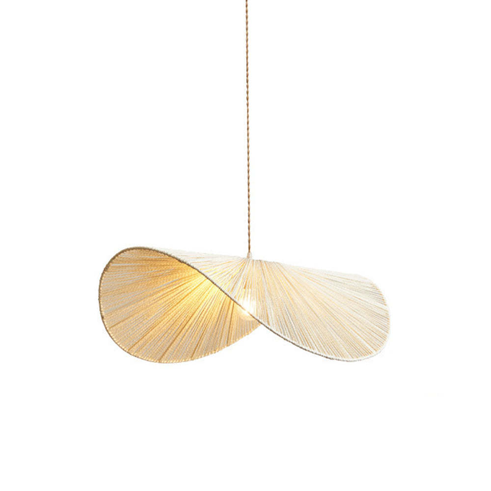 Retro Handwoven Wicker Rope Pendant Light Lampshade -Homdiy