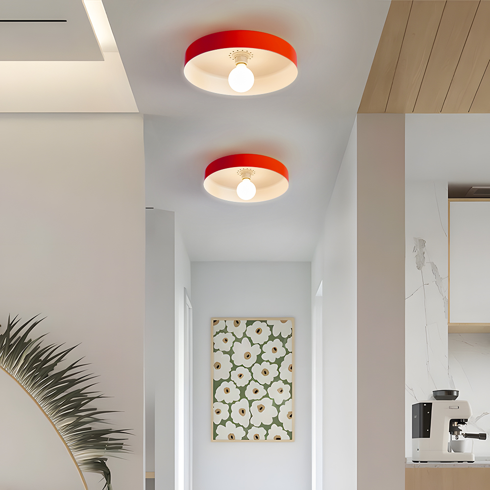 Semi Flush Simple Colorful Iron Bedroom Ceiling Lights