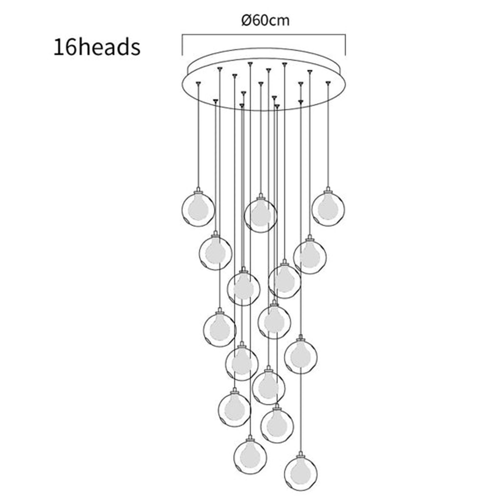 Multi-heads Glass Globe Cluster Pendant Light -Homdiy