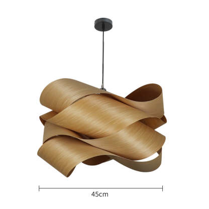 Modern Irregular Wood Pendant Light For Living Room -Homdiy