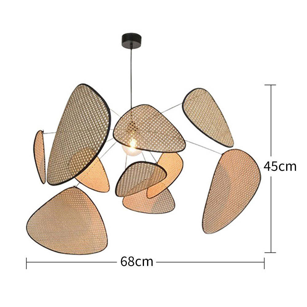 Hand Weaved Rattan Leaf Pendant Light For Living Room -Homdiy