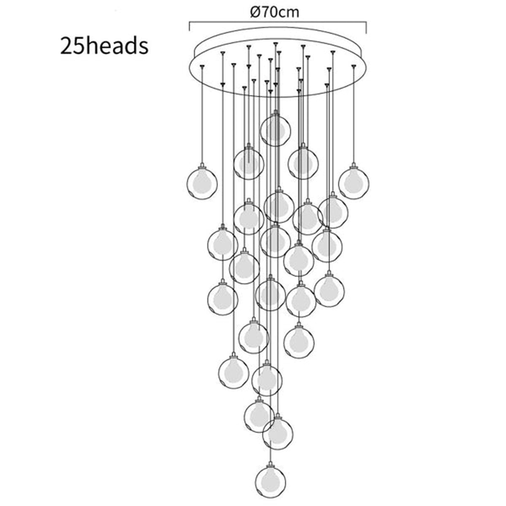 Multi-heads Glass Globe Cluster Pendant Light -Homdiy