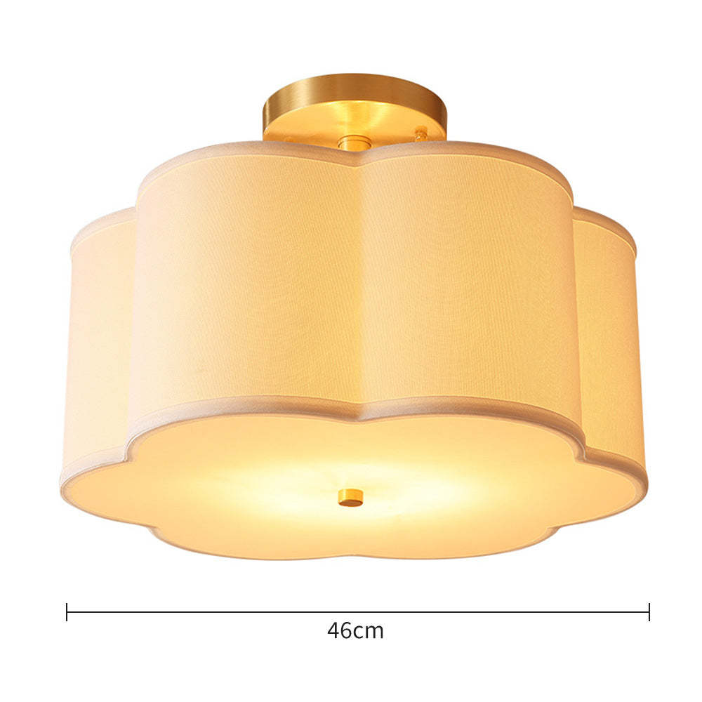 Flower Shade Semi Flush Mount Ceiling Light For Bedroom -Homdiy