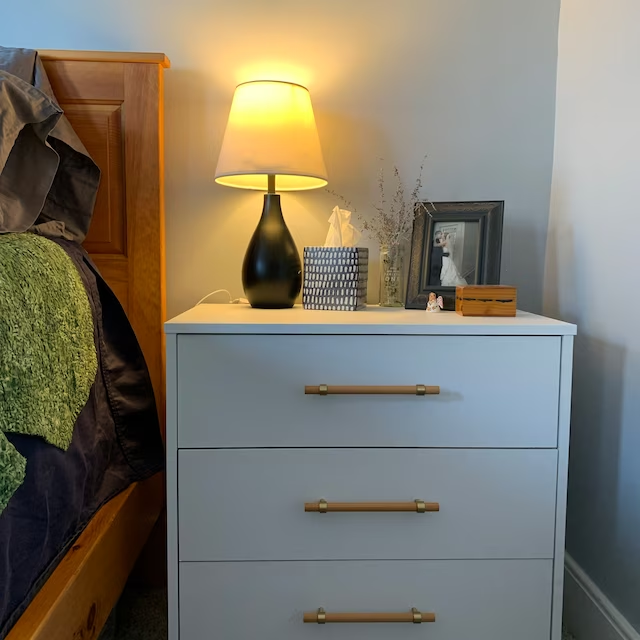 Walnut & Beech Drawer Dresser Pulls Wooden Cabinet Pulls With Brass Base -Homdiy