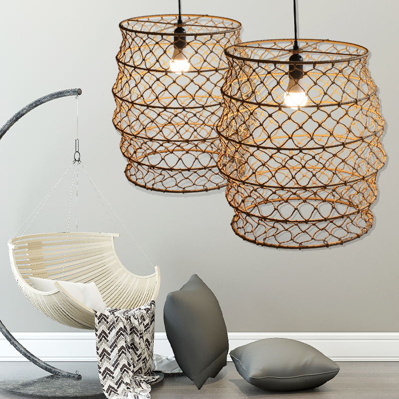 Designer Rope Chandelier Lantern Pendant Lighting -Homdiy