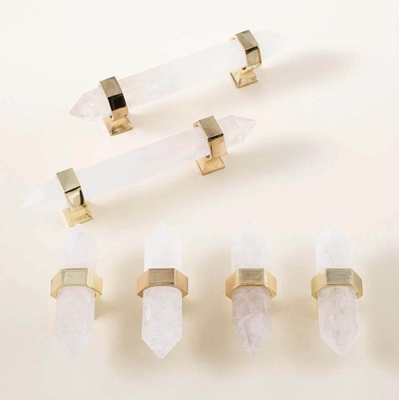  Luxury Natural Crystal Cabinet Handles And Wardrobe T Bar Knobs