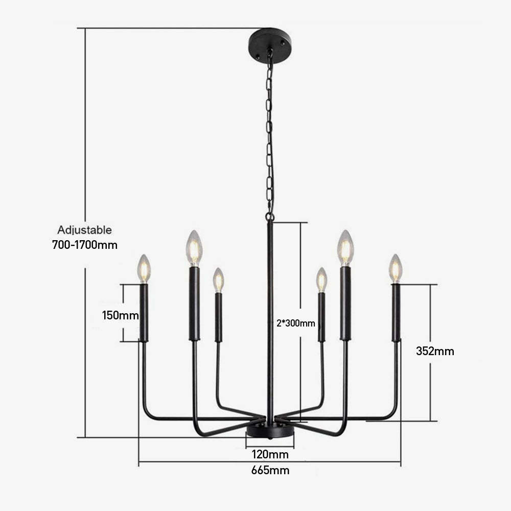 Modern Industrial Iron Pendant Light For Living Room