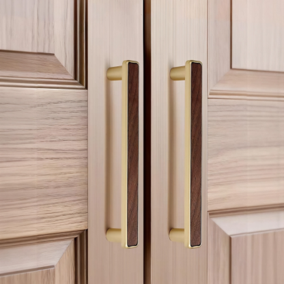 Modern Natural Walnut Wood  Wardrobe Handles