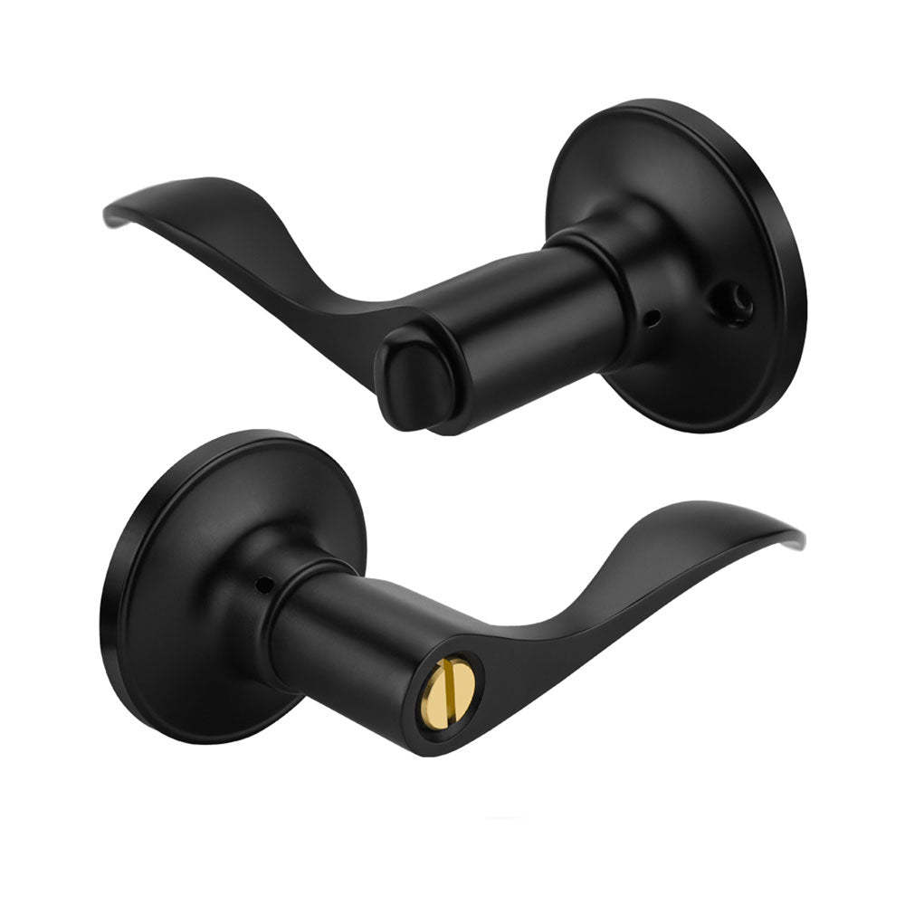 Privacy Door Lever Locking Door Handle Set for Bedroom & Bathroom Doors -Homdiy