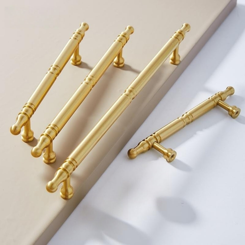 Antique Gold Door Handles Vintage Kitchen Cabinet Pulls -Homdiy