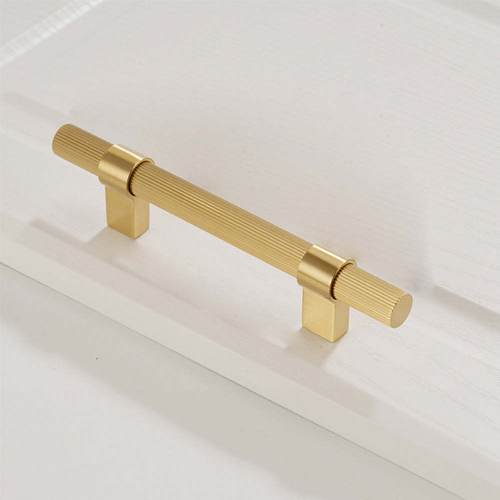 Solid Brass Gold Knurled Hardware Kitchen Cabinet Pulls