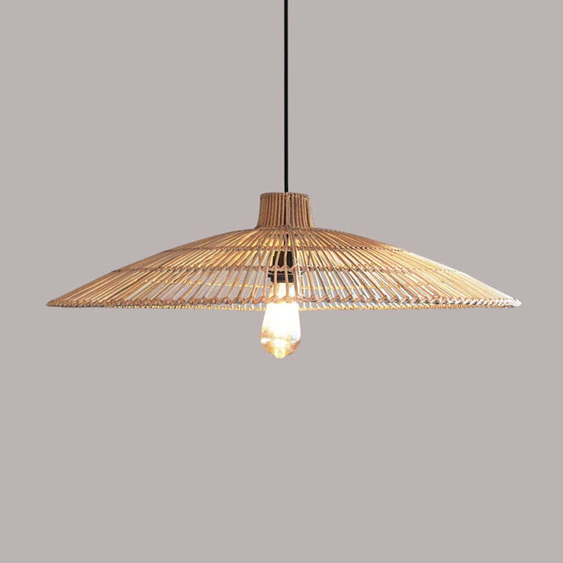 Triangular Wicker Pendant Lamp Hand Woven Hanging Lighting -Homdiy