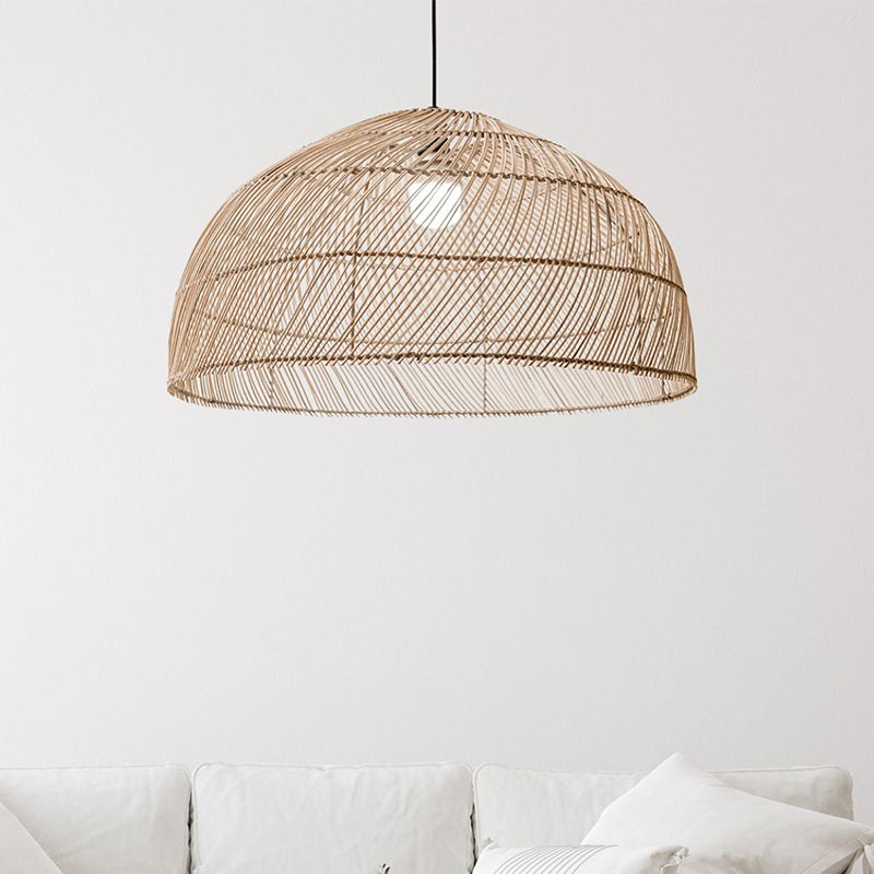 Modern Boho Rattan Pendant Light Weaving Hanging Light Fixture -Homdiy