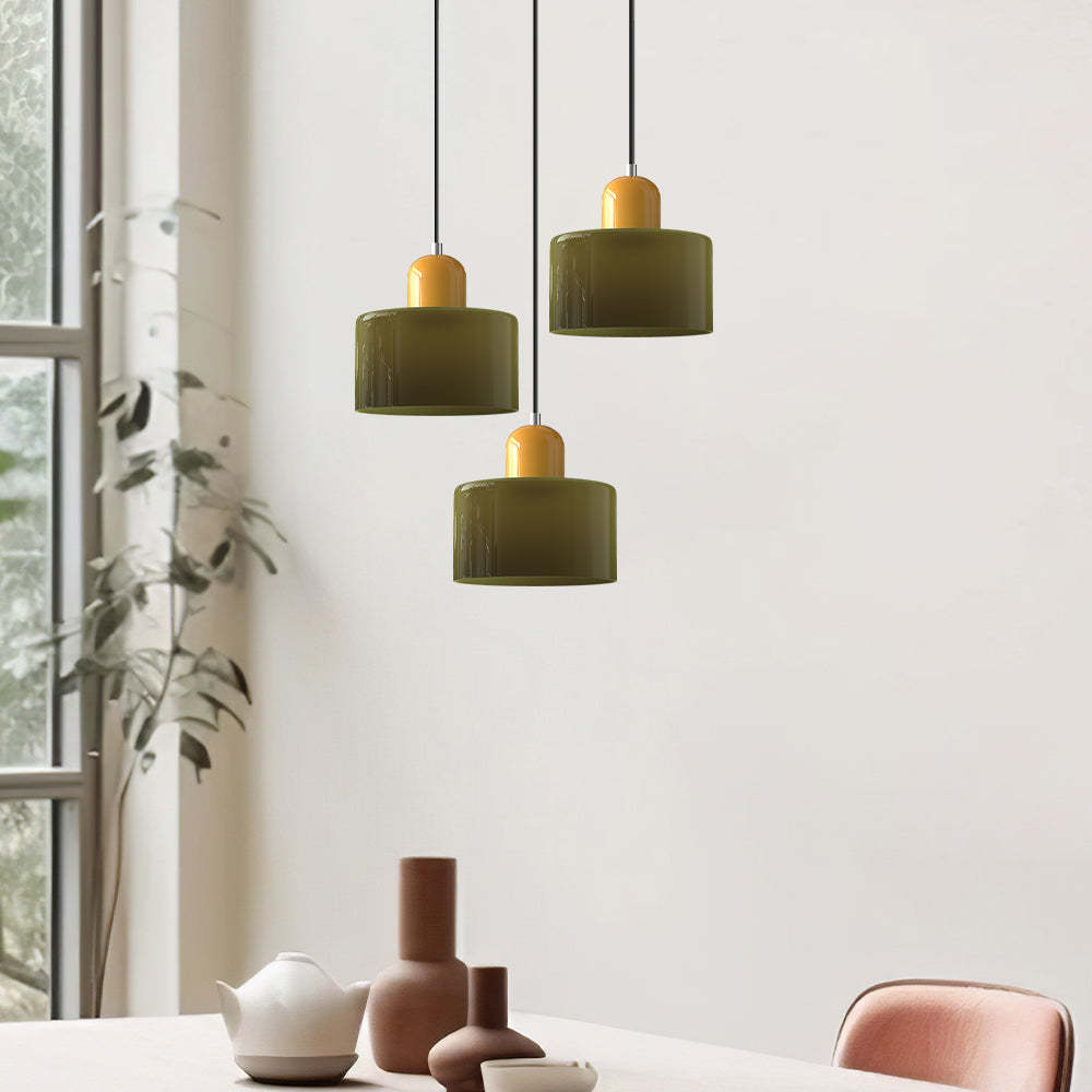 Contemporary 3-Heads Glass Pendant Light For Kitchen
