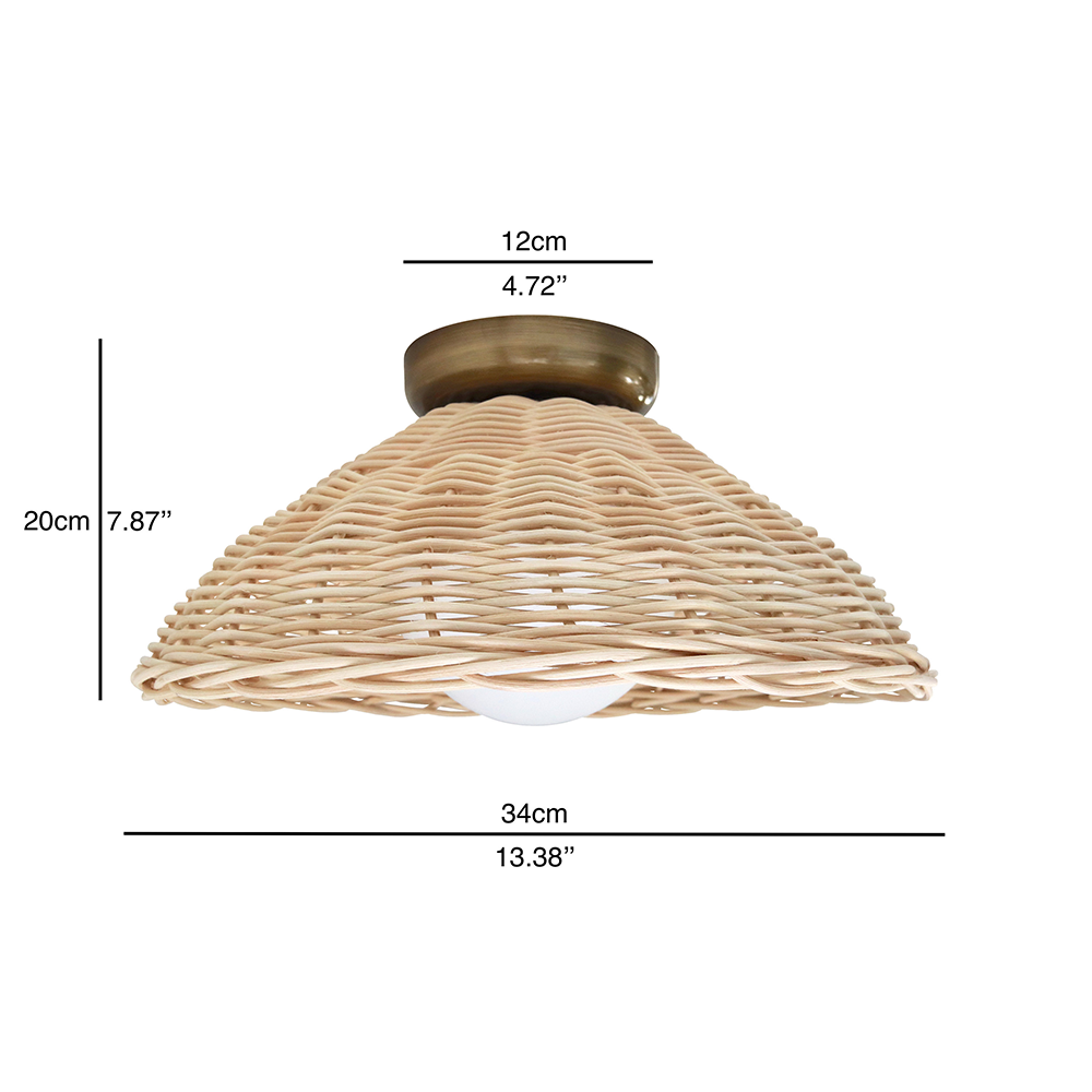 Bamboo Glass Woven Rustic Wall Lamp -Homdiy