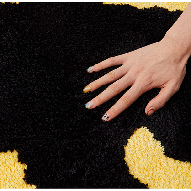 Black Cat Handmade Floor Carpet Fluffy Area Mat -Homdiy