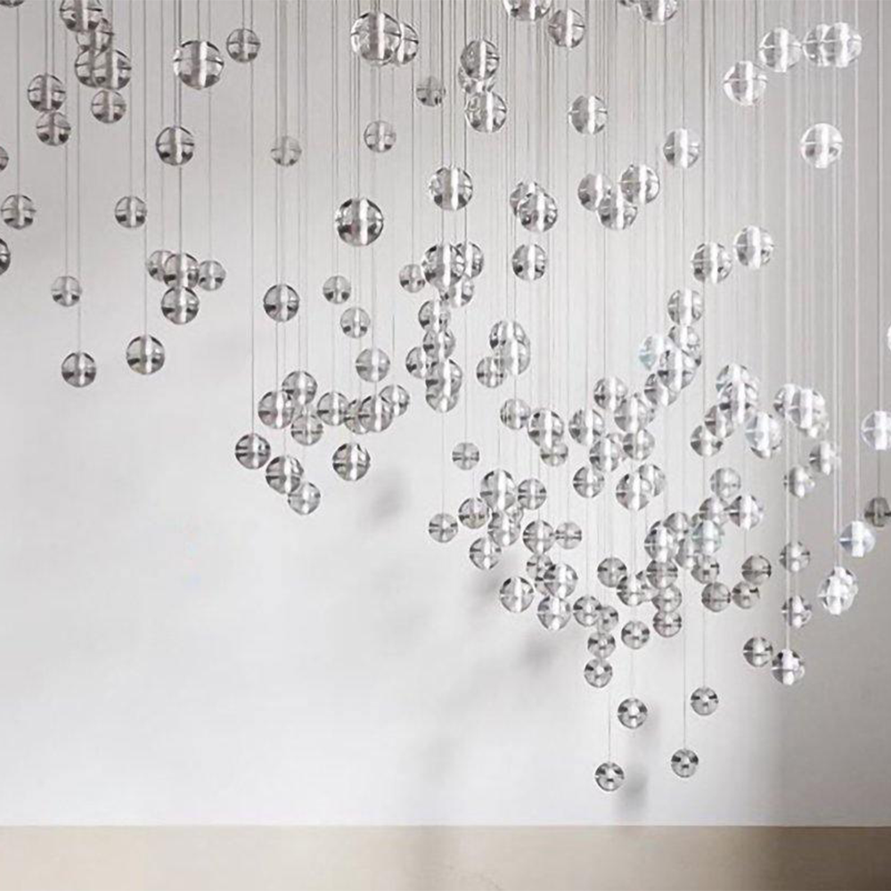 Round & Square Crystal Pendant Lamp Stairway Lamp -Homdiy