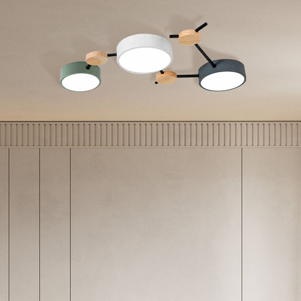 Modern Branch Multi-Head Iron LED Ceiling Light for Bedroom