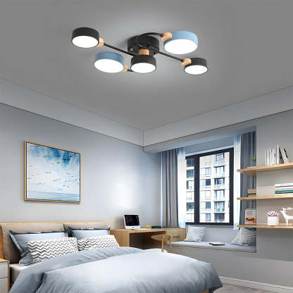 Creative simple wood metal lamp led bedroom ceiling lights | Gleamlamp