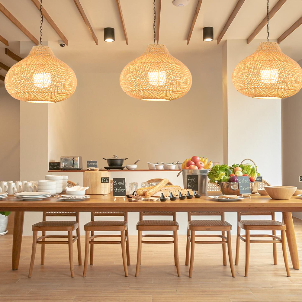 Creative Wicker Rattan Pendant Light For Dining Room -Homdiy