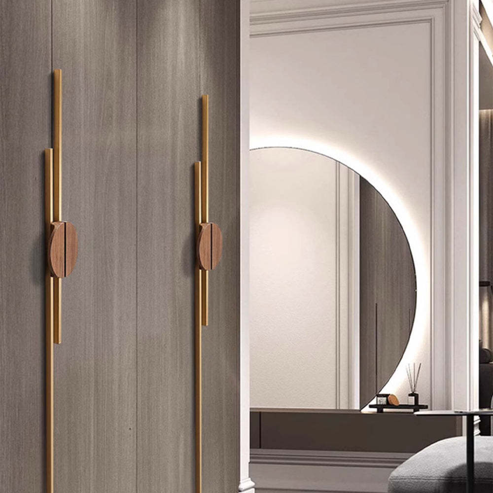 Semicircle Wooden Natural Walnut Wardrobe Pulls -Homdiy
