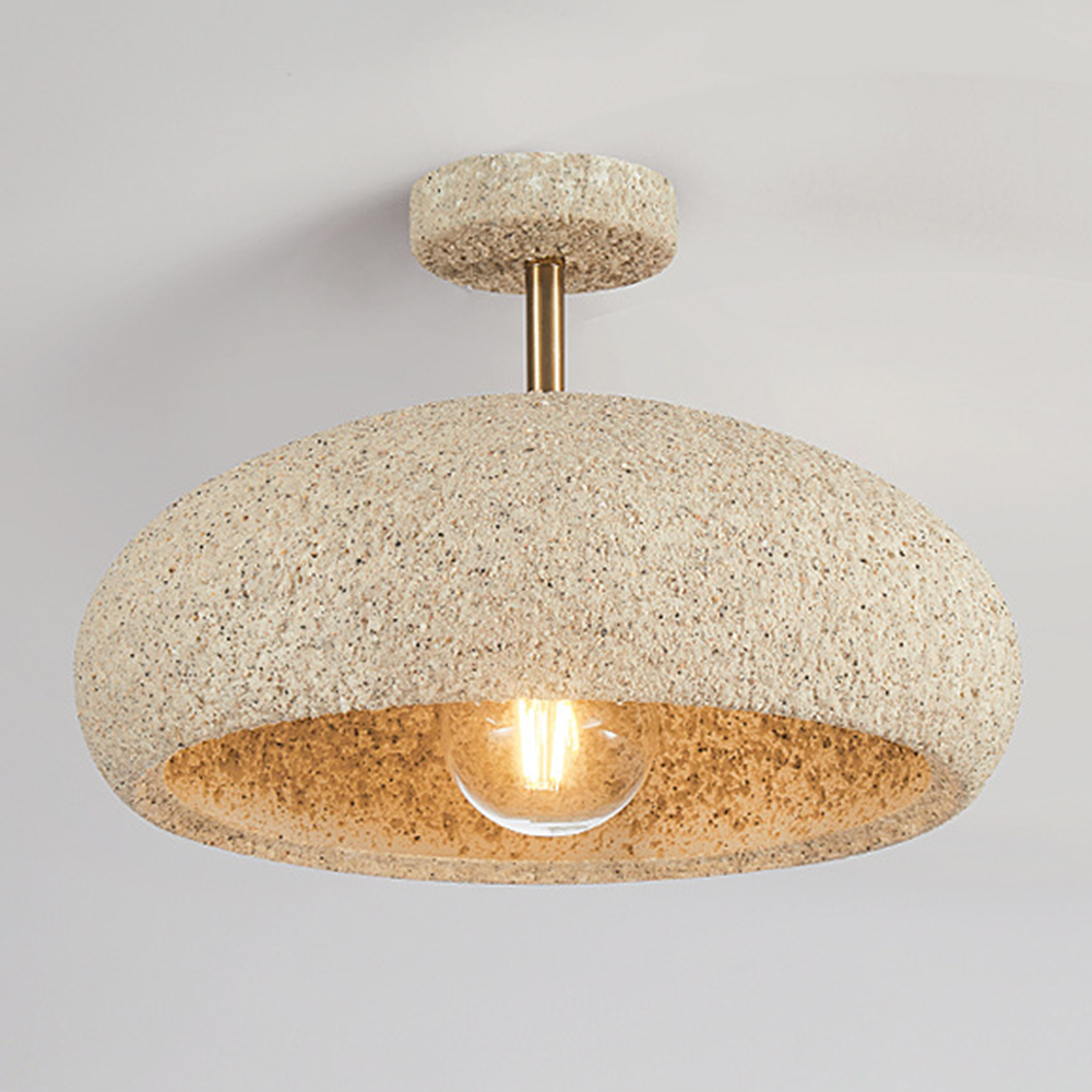 Nordic Stone Style Semi-Flush Ceiling Light -Homdiy
