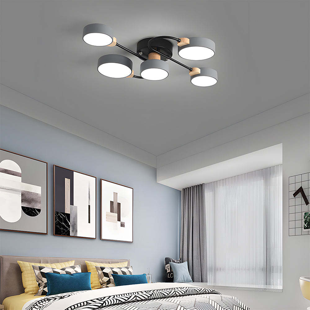 Creative simple wood metal lamp led bedroom ceiling lights | Gleamlamp