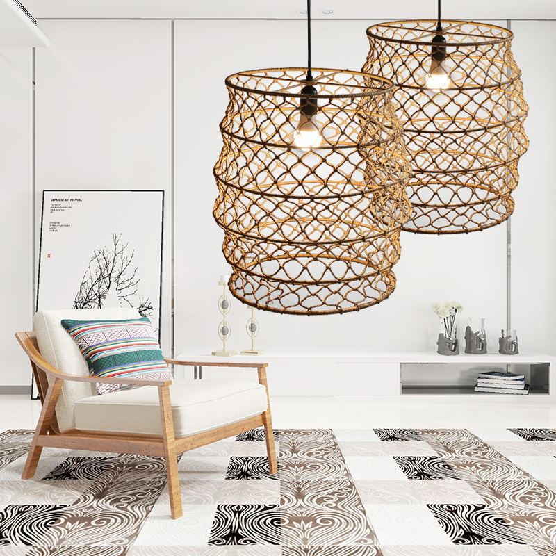 Designer Rope Chandelier Lantern Pendant Lighting -Homdiy